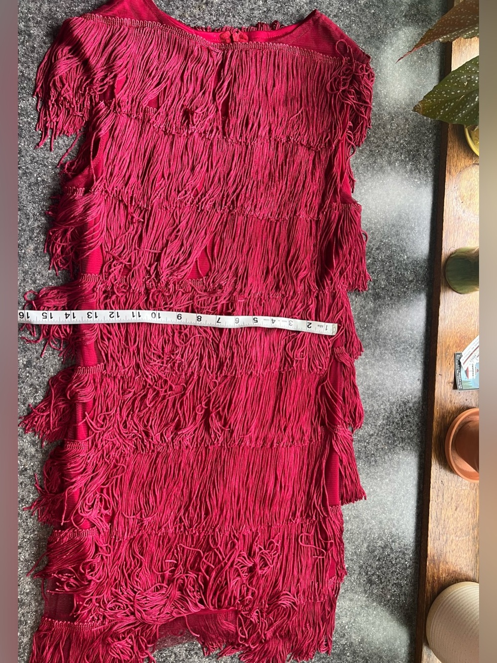 ✨ BABEYOND Ruby Red Gatsby Flapper Dress | Size Large | Fringe Glam ✨ - Picture 5 of 9